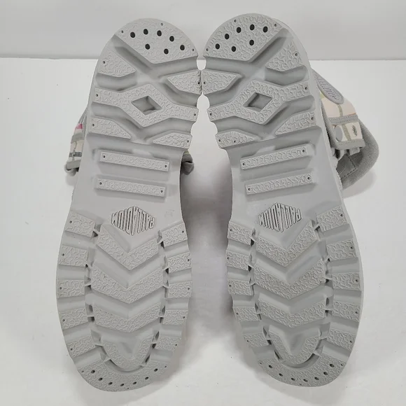 Palladium Baggy Canvas Lace Up Boots Gray Women's Size 10